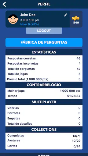 Quiz - Conhecimentos Gerais screenshot