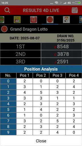 Result 4D Live History 4D screenshot