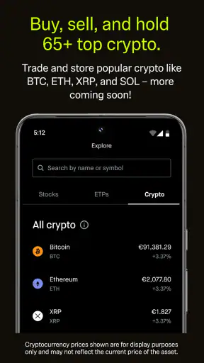 Robinhood Crypto, Bitcoin, ETH screenshot