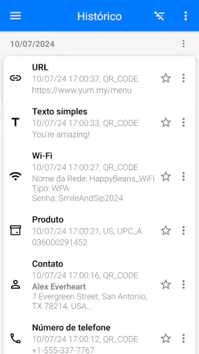 Scanner de QR Código de Barras screenshot