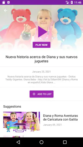 Vídeos de Diana e Roma screenshot