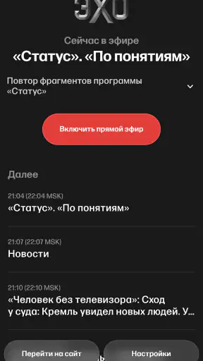 Эхо online screenshot