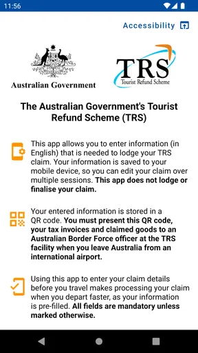 Tourist Refund Scheme screenshot