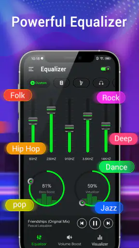 Bass Booster & อีควอไลเซอร์ screenshot