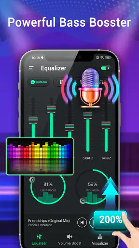 Bass Booster & อีควอไลเซอร์ screenshot
