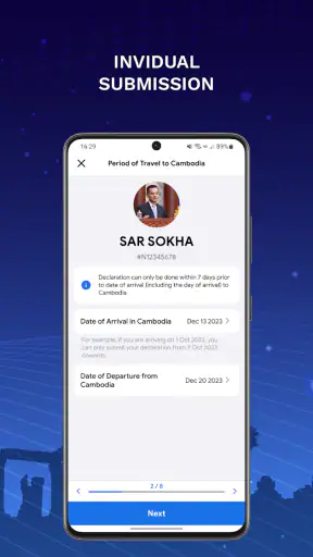 Cambodia e-Arrival screenshot