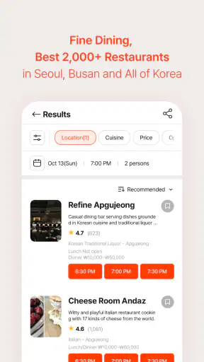CATCHTABLE: Book Restaurants screenshot