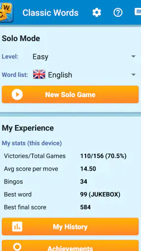 Classic Words Solo screenshot