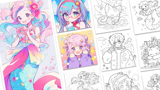 Cute Drawing: เกมระบายสีอนิเมะ screenshot