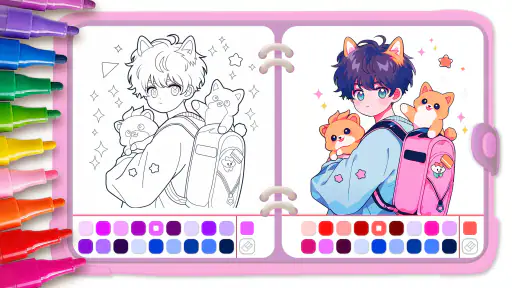 Cute Drawing: เกมระบายสีอนิเมะ screenshot