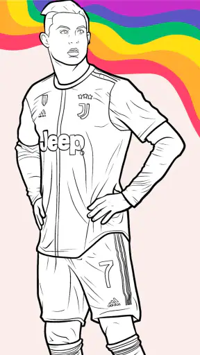 Draw Coloring Football Players screenshot