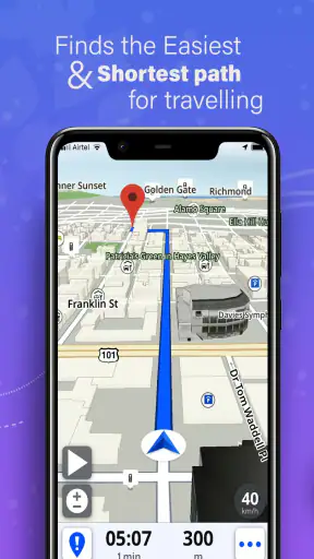 GPS, แผนที่, การนำทางด้วยเสียง screenshot