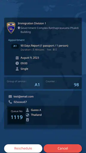 Immigration Online Booking screenshot