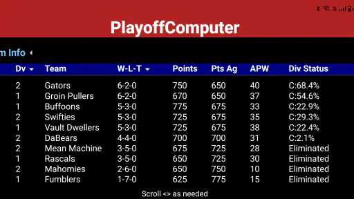 PlayoffComputer screenshot