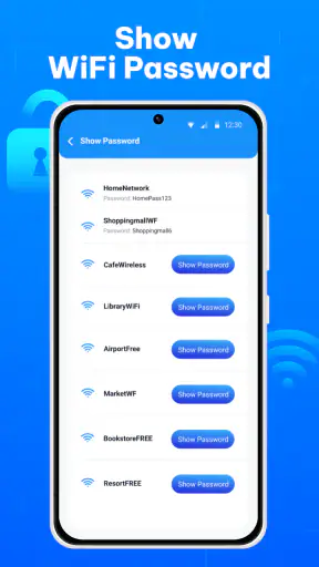 แสดงรหัสผ่าน WiFi: รายการ WiFi screenshot