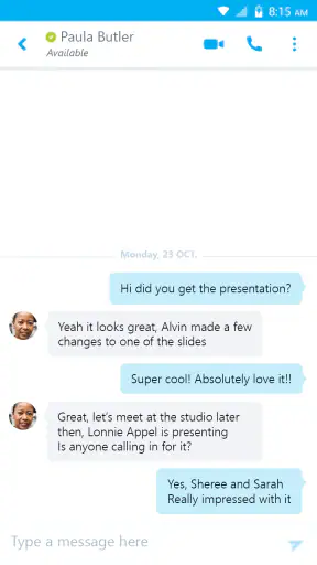 Skype for Business for Android screenshot