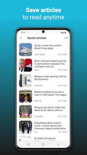 upday news for Samsung screenshot