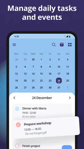 ปฏิทินและตารางรายสัปดาห์ screenshot