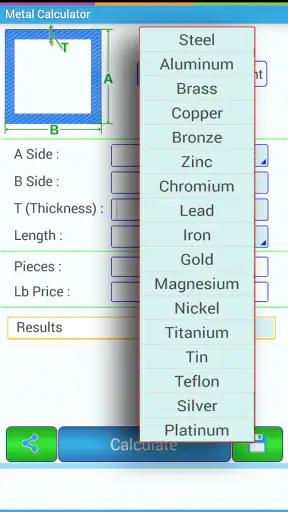 เครื่องคิดคำนวณน้ำหนักโลหะ pro screenshot