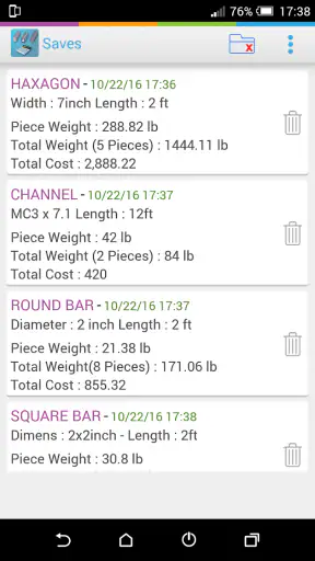 เครื่องคิดคำนวณน้ำหนักโลหะ pro screenshot