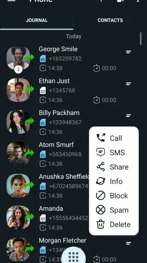 โทรศัพท์ + รายชื่อ & โทร screenshot
